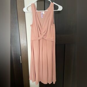 Alya Blush Pink Twist Front Knot Mini Dress